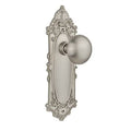 Satin Nickel Double Dummy Door Knob with Victorian Long Plate E99562