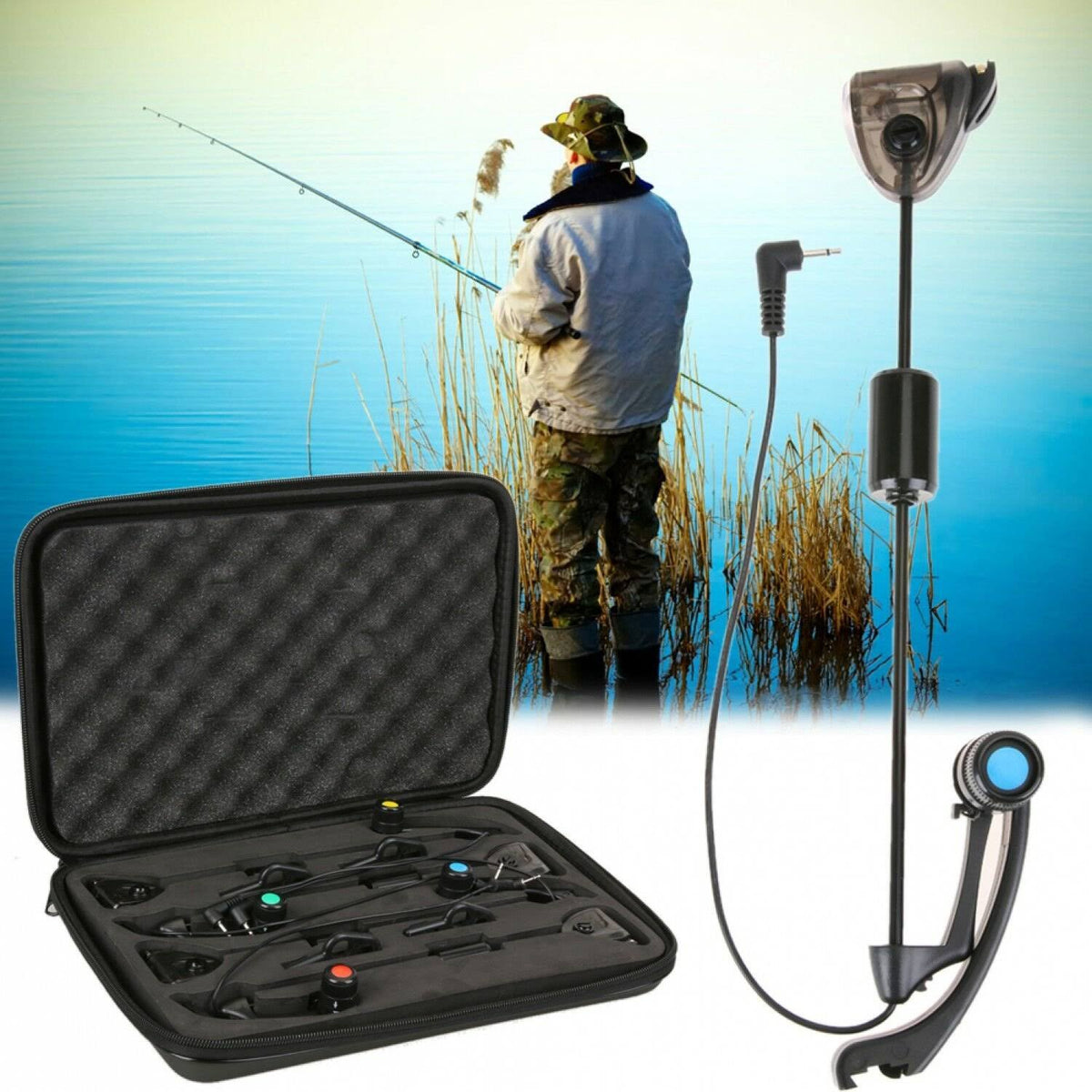 LED Digital Carp Fishing Bite Alarms Indicator Chain Swinger S531463