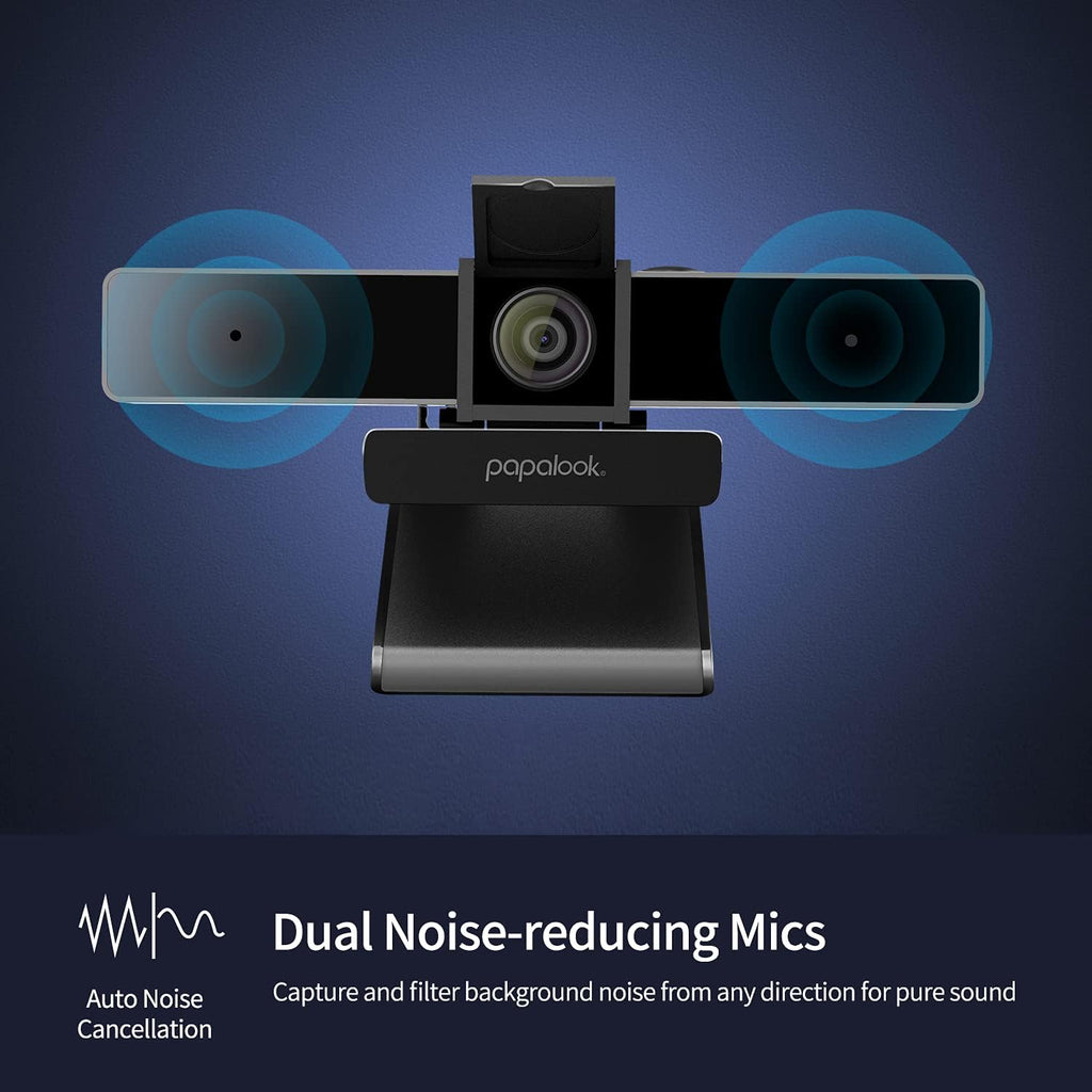 2K Ultra HD Zoomable Webcam with Dual Microphone and Tripod Y83193