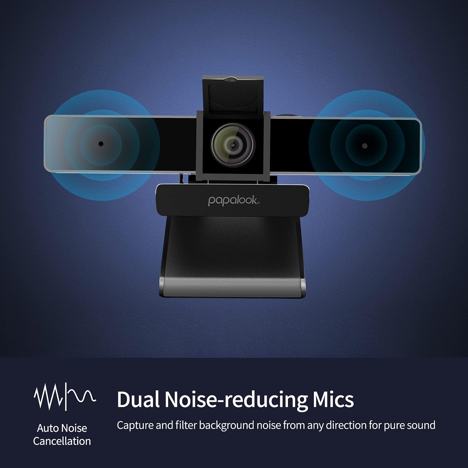 2K Ultra HD Zoomable Webcam with Dual Microphone and Tripod Y83193