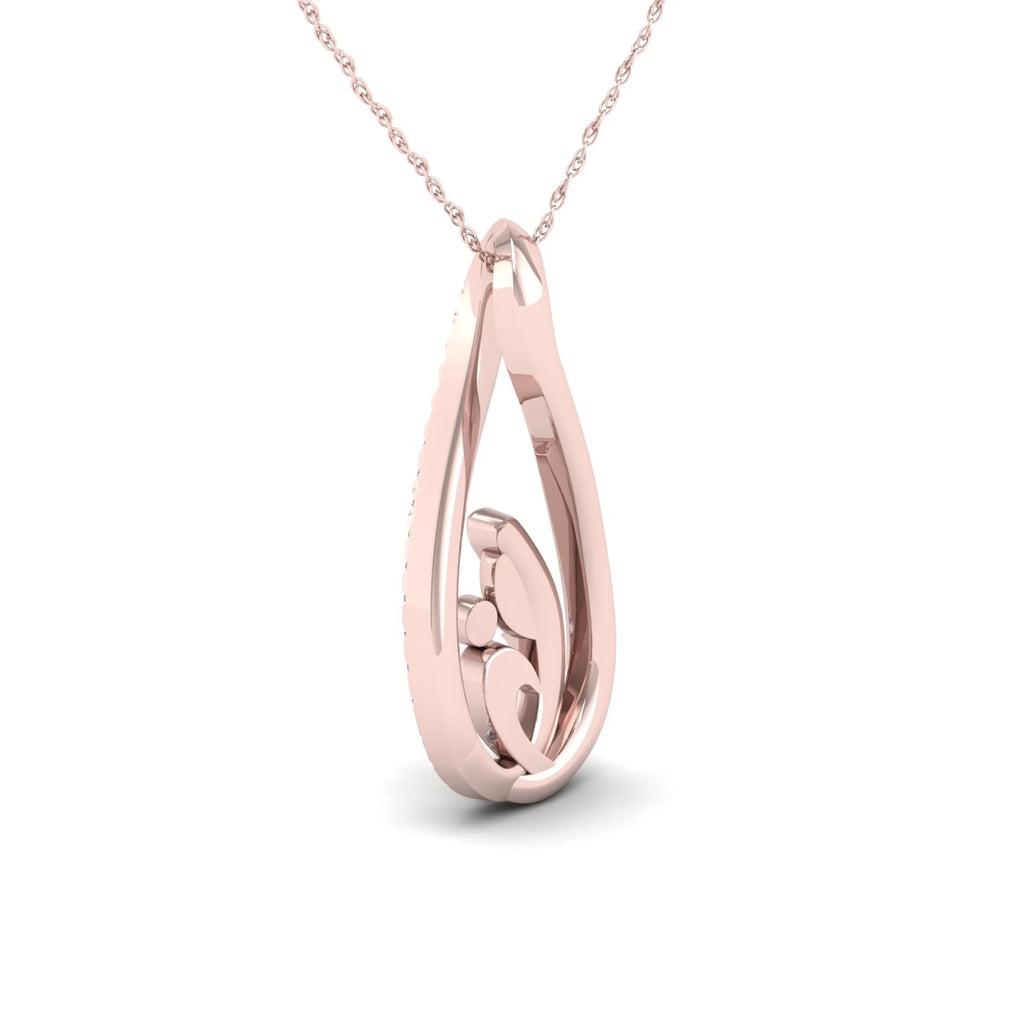 10K Rose Gold Diamond Mother and Child Infinity Pendant Necklace N666668
