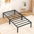 Black Twin Size Metal Platform Bed Frame with 14 inch Under Bed Storage X3986