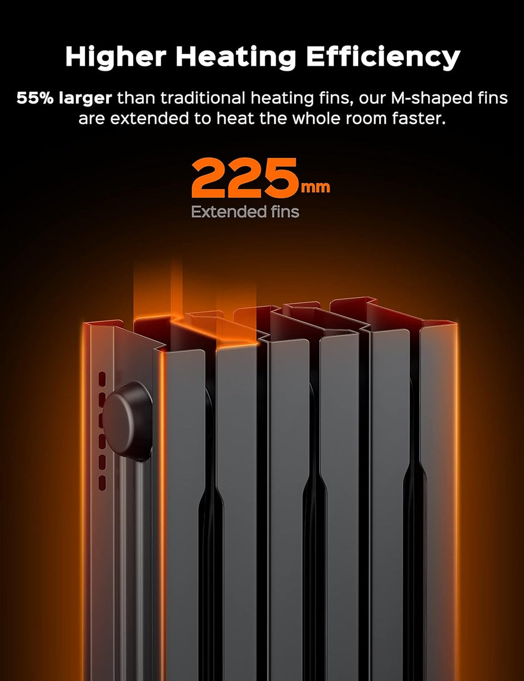 1500W Electric Oil Filled Radiator Heater with Remote Control S730
