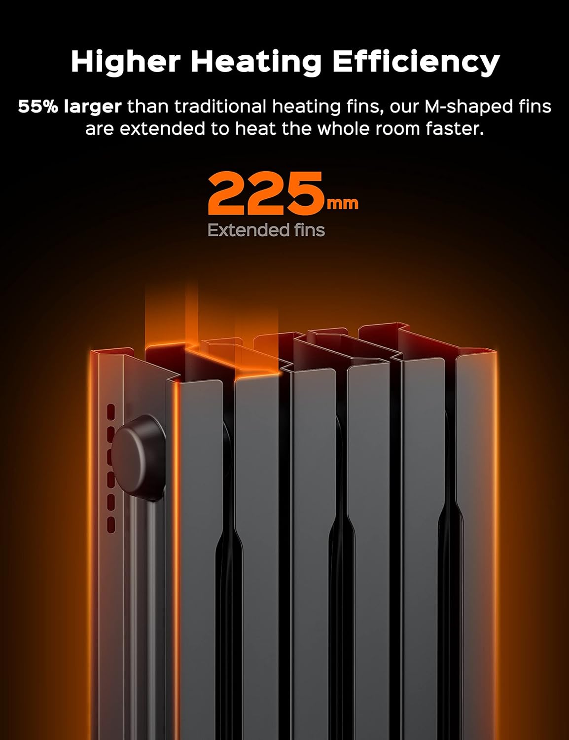 1500W Electric Oil Filled Radiator Heater with Remote Control S730