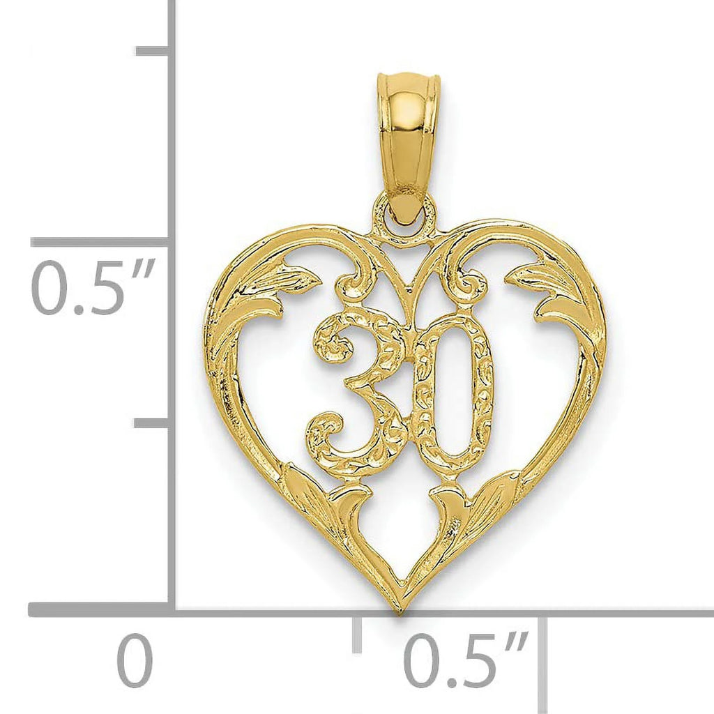10K Yellow Gold 30 in Heart Cut-out Pendant V4234