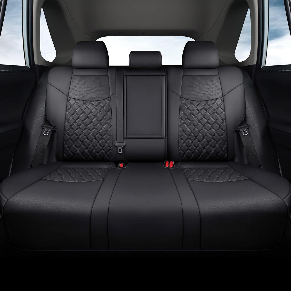 Pu Leather Car Seat Covers Full Set for Toyota RAV4 Hybrid 2019 2020 2021 2022 Grey N268383