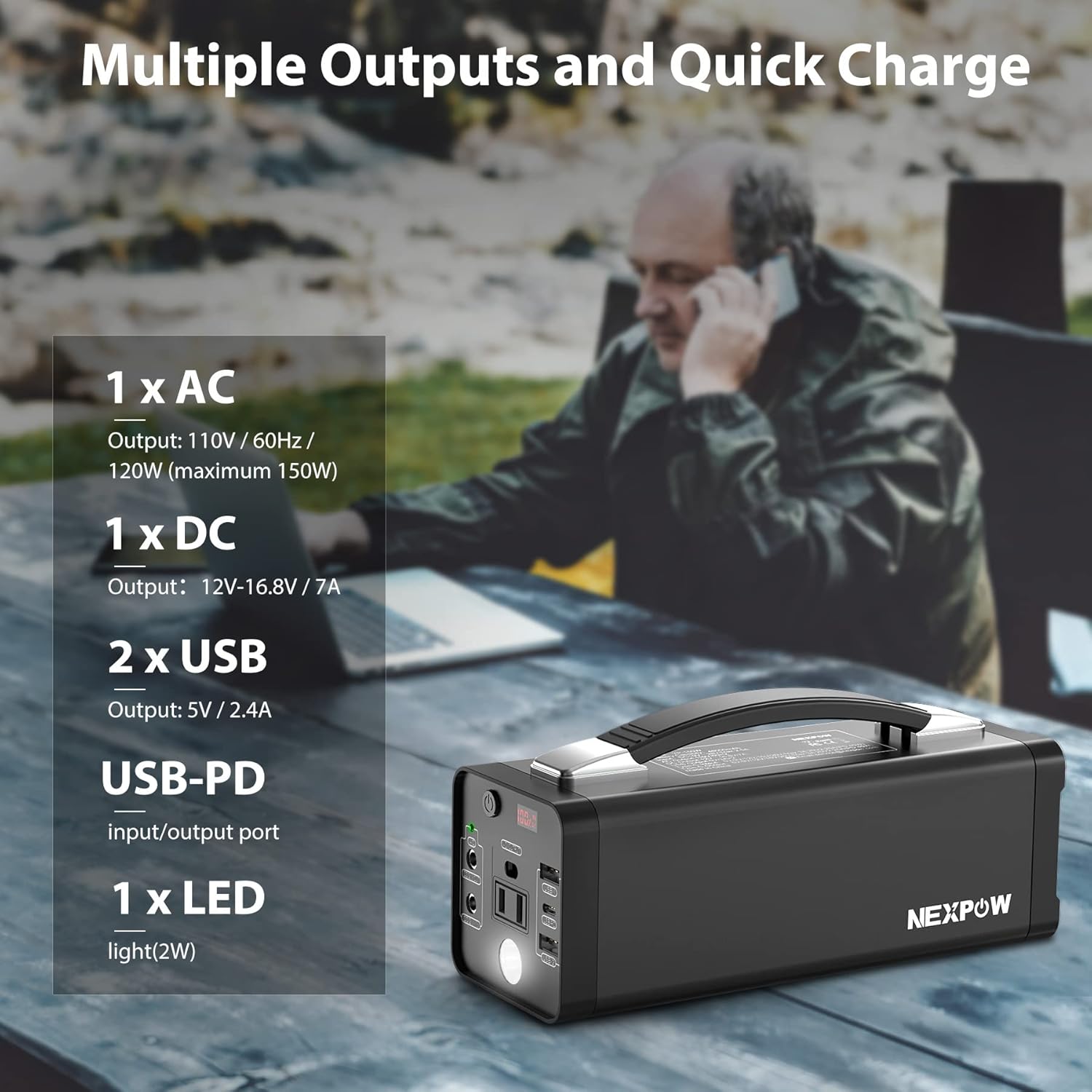 178Wh Portable Power Station with AC Outlet Q372857