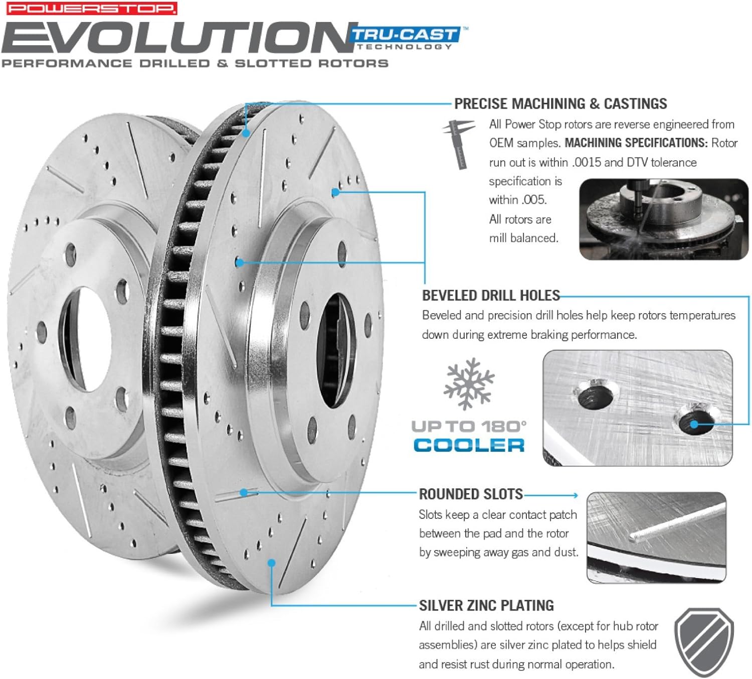Rear Z23 Carbon Fiber Brake Pads with Drilled & Slotted Brake Rotors Kit W777
