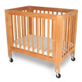 Slatted Foldable Wood and Metal Crib Natural Brown A933987