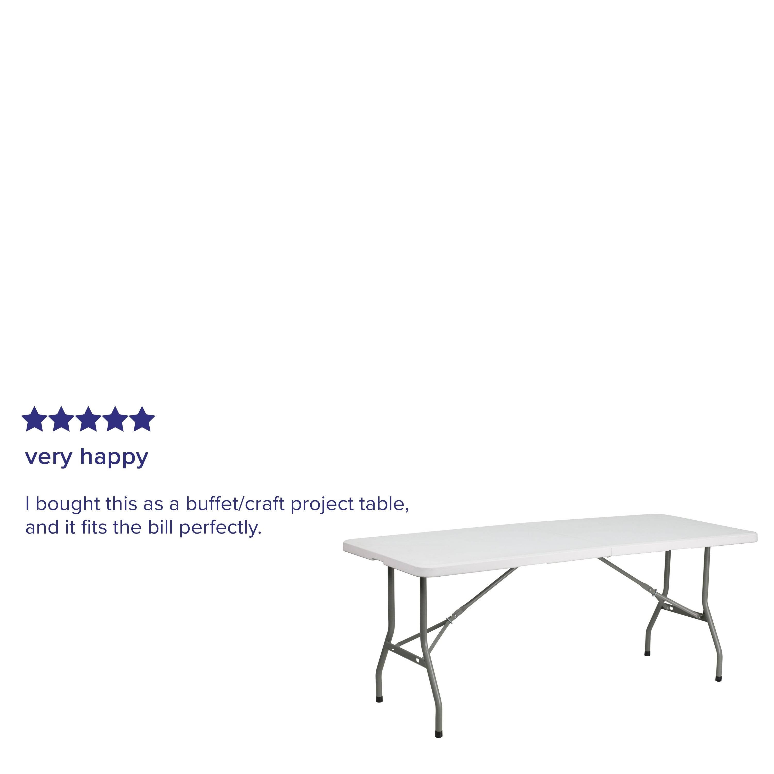 Bi-Fold Granite White Plastic Folding Table K786049