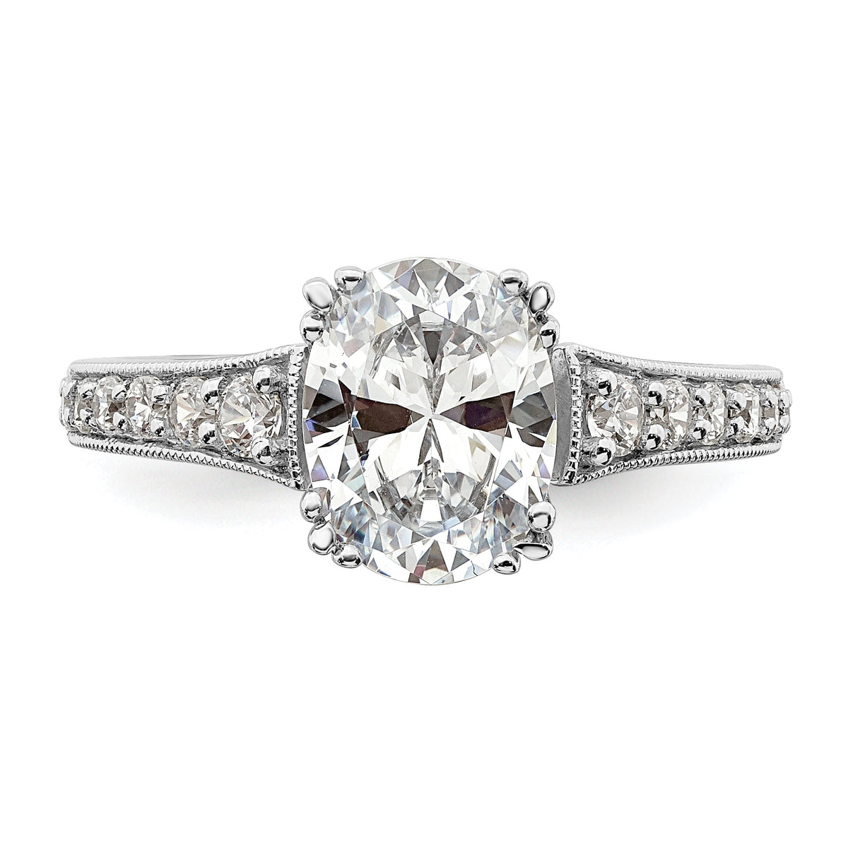 14k White Gold Oval Engagement Ring F974308