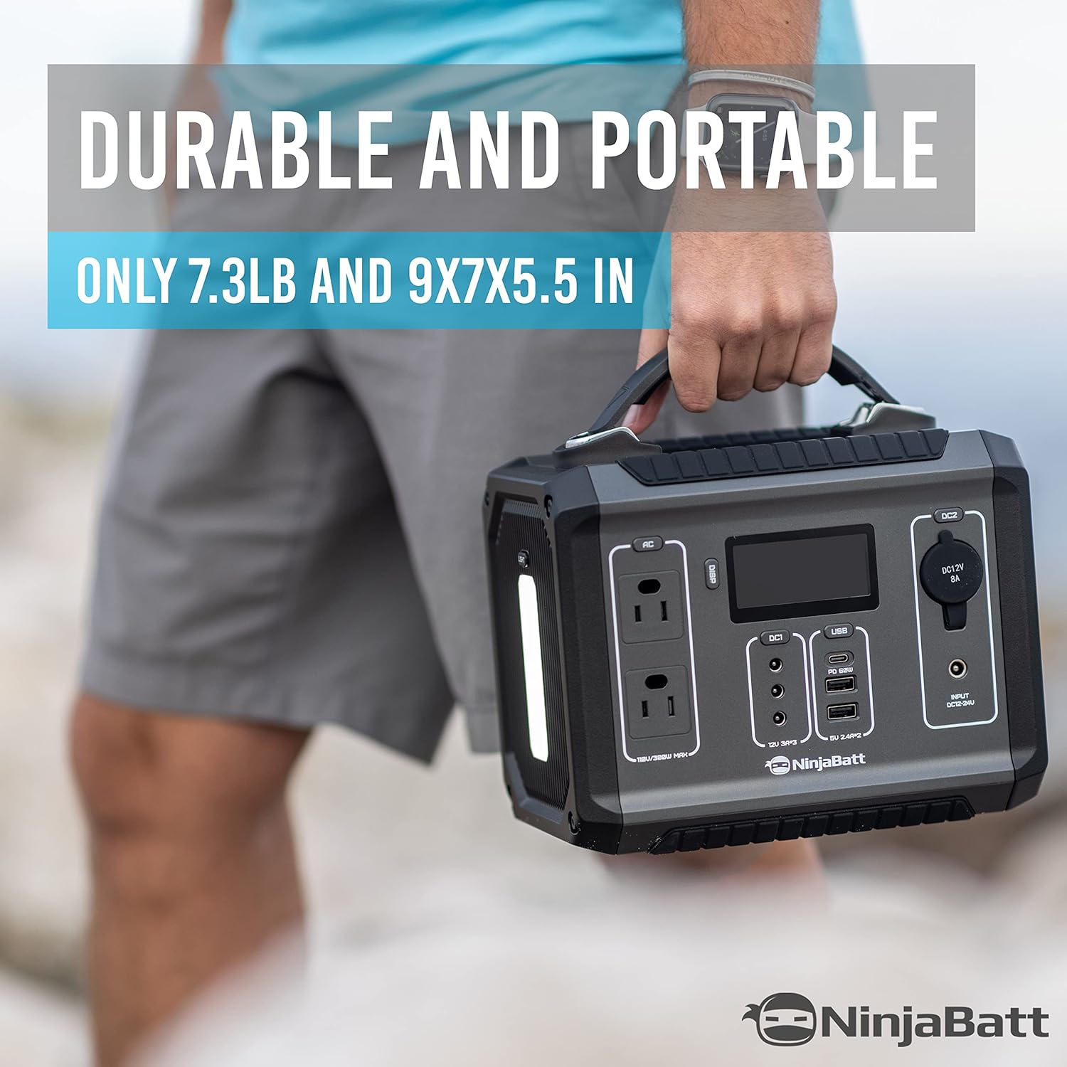 300W Portable Power Station with Pure Sine Wave AC Outlets B395