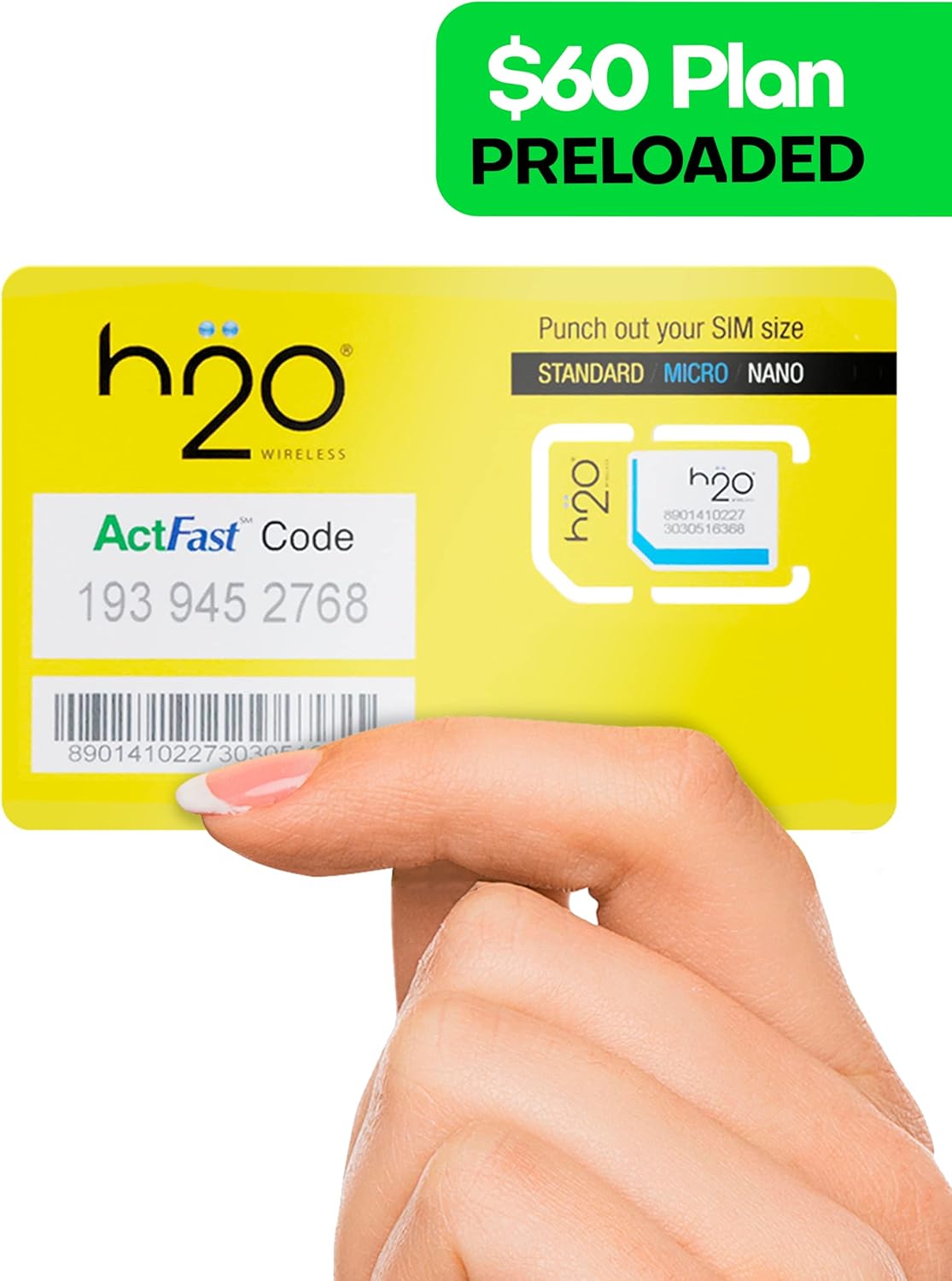 SIM Card with Unlimited 4G LTE/5G Data Coverage with Hotspot, International Talk & Text (120-Day Plan) F27542