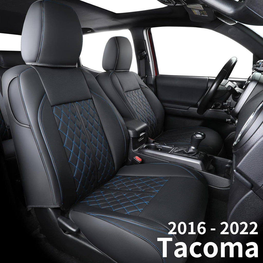 Black Waterproof Faux Leather Front Seat Covers J308165