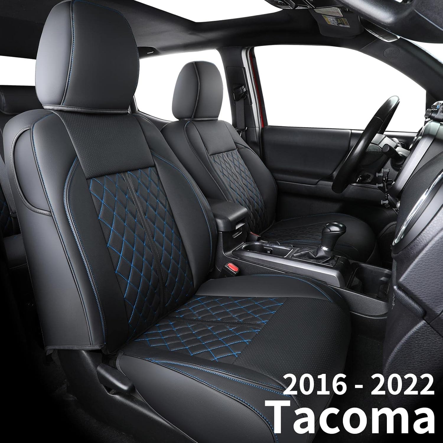 Black Waterproof Faux Leather Front Seat Covers J308165