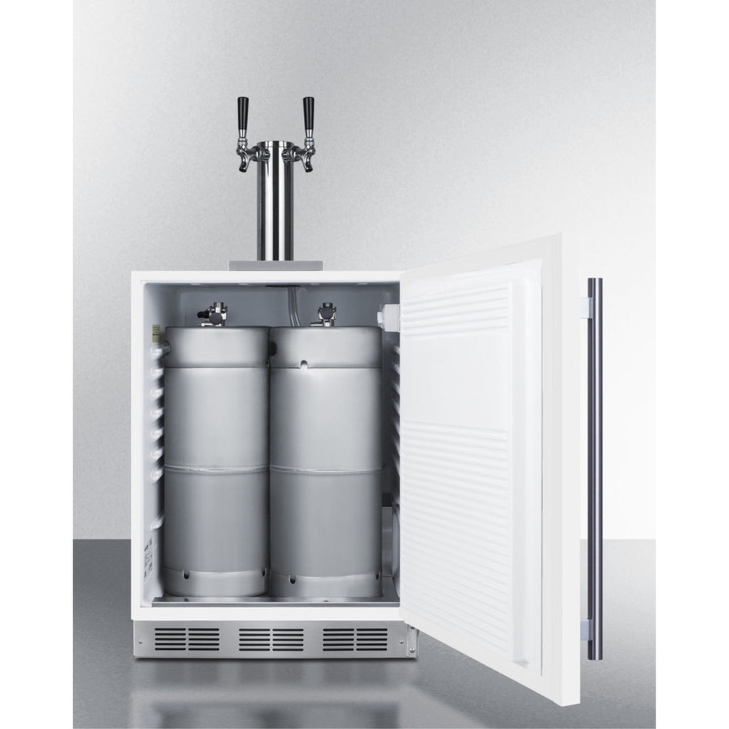 24-Inch Outdoor Rated Double Tap Wine Dispenser / Kegerator N378