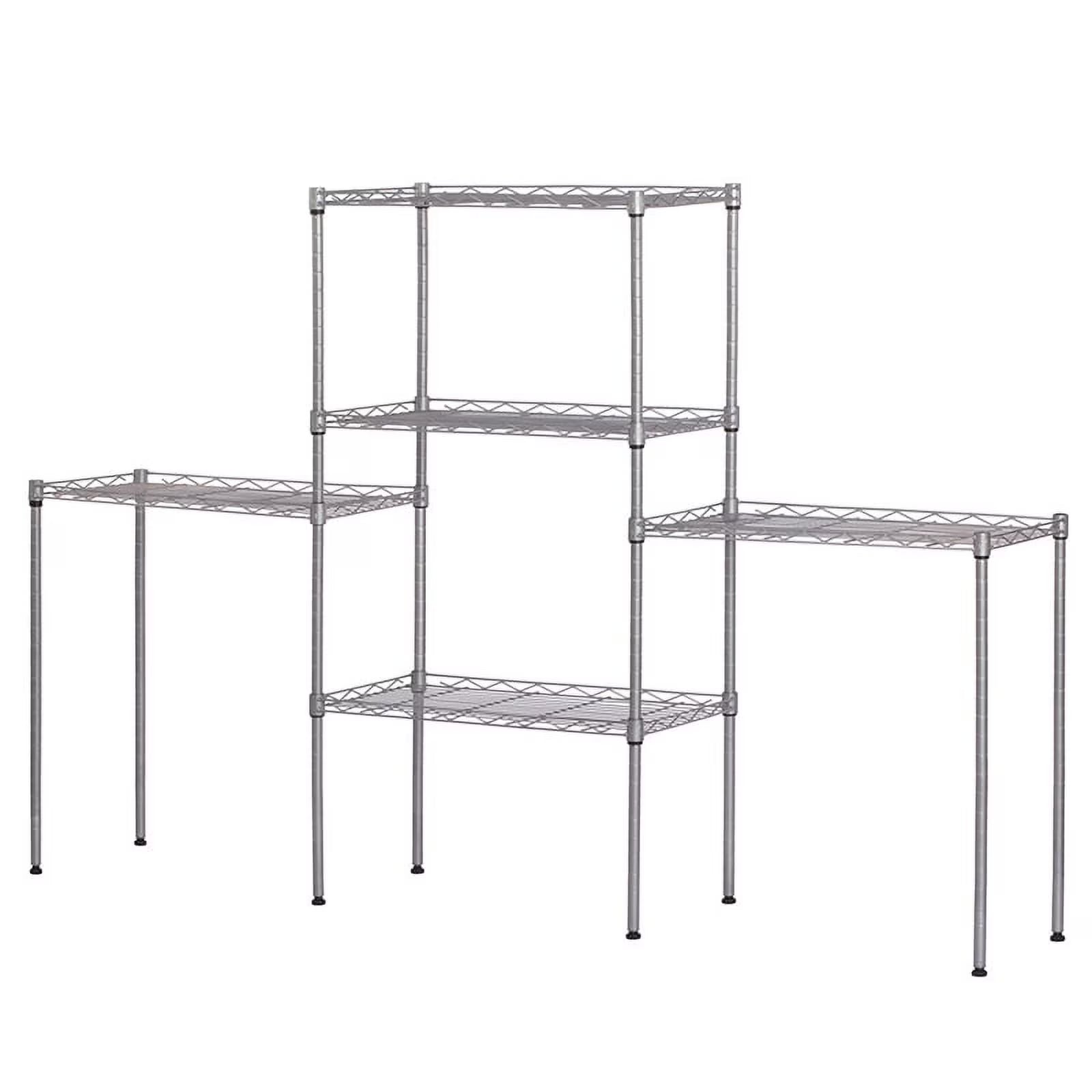 5 Tier Wire Shelving Rack Storage Unit Silver B974095