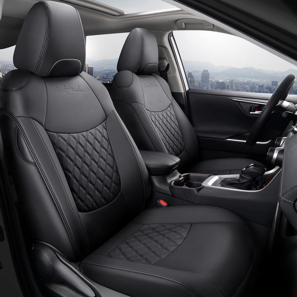 Pu Leather Car Seat Covers Full Set for Toyota RAV4 Hybrid 2019 2020 2021 2022 Grey N268383