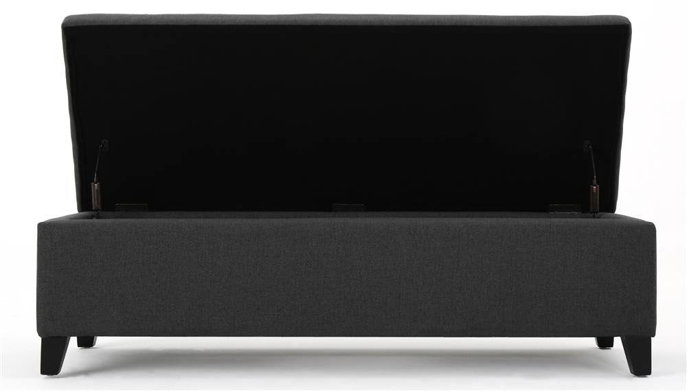 Dark Gray and Dark Brown Storage Ottoman R9229