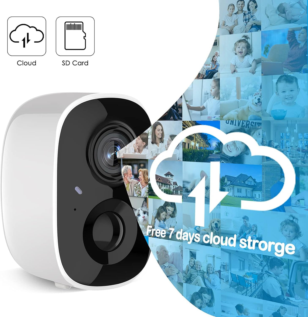 Wireless Outdoor Security Camera with Spotlight, 1080P Battery Powered WiFi Surveillance Cameras, Night Vision, Motion Detection, 2-Way-Talk, IP65 Weatherproof L465