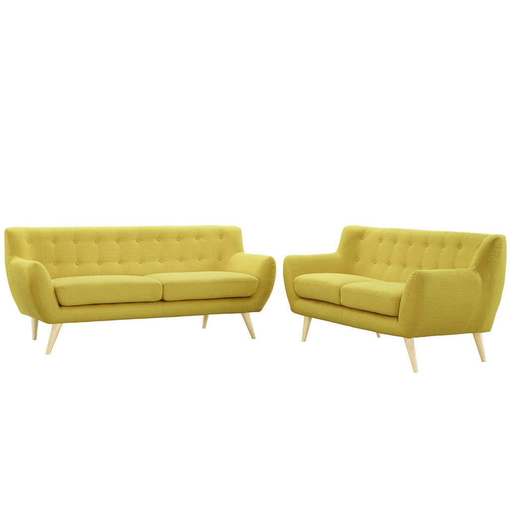 Yellow Fabric Two PCS Living Room Set K4552