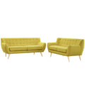 Yellow Fabric Two PCS Living Room Set K4552