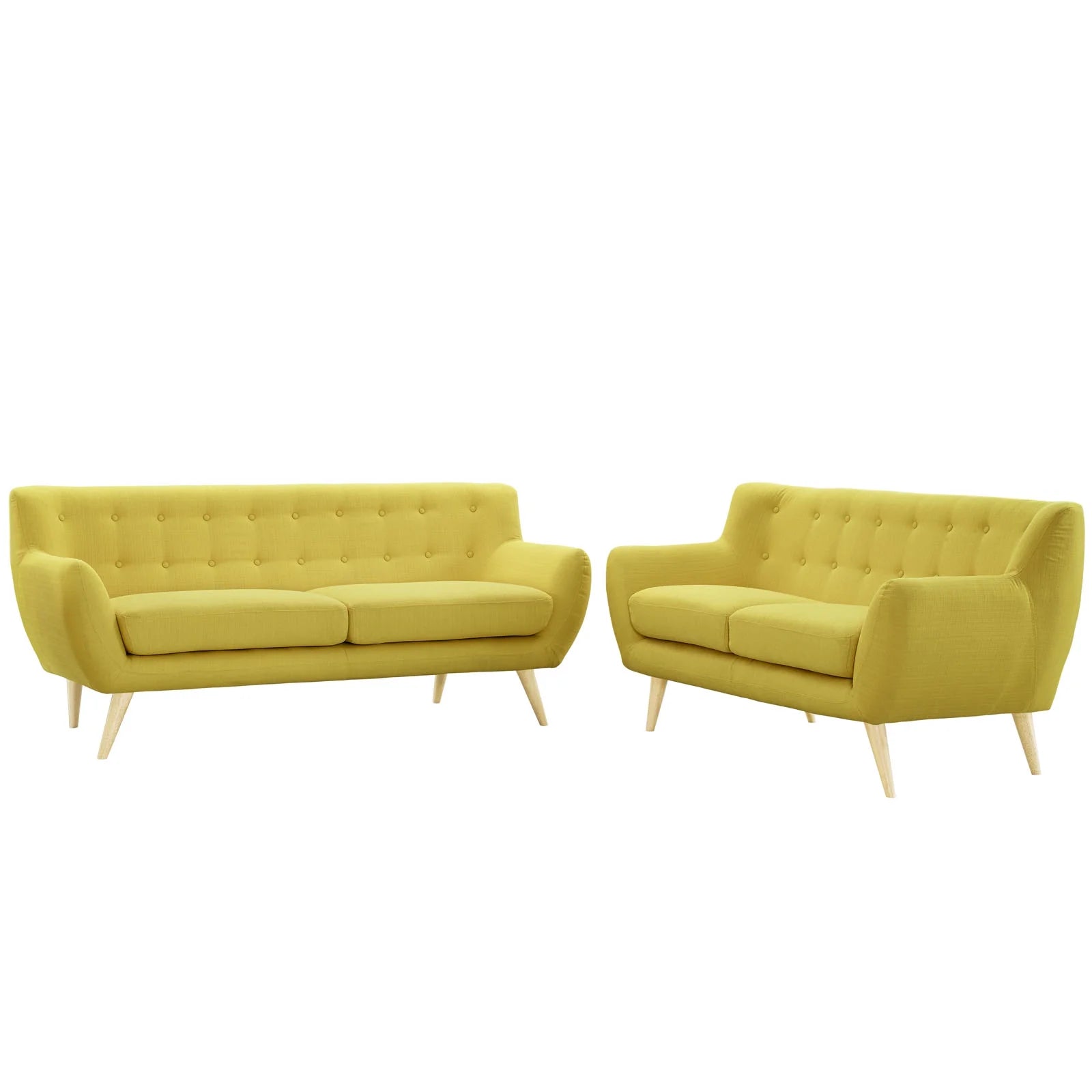 Yellow Fabric Two PCS Living Room Set K4552
