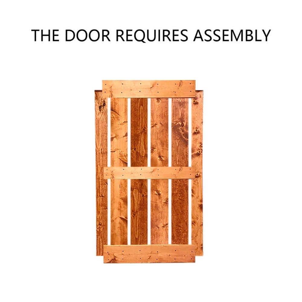 48 in. x 84 in. Weather Oak Stained Solid Pine Wood Interior Double Sliding Barn Door with Hardware Kit G2101