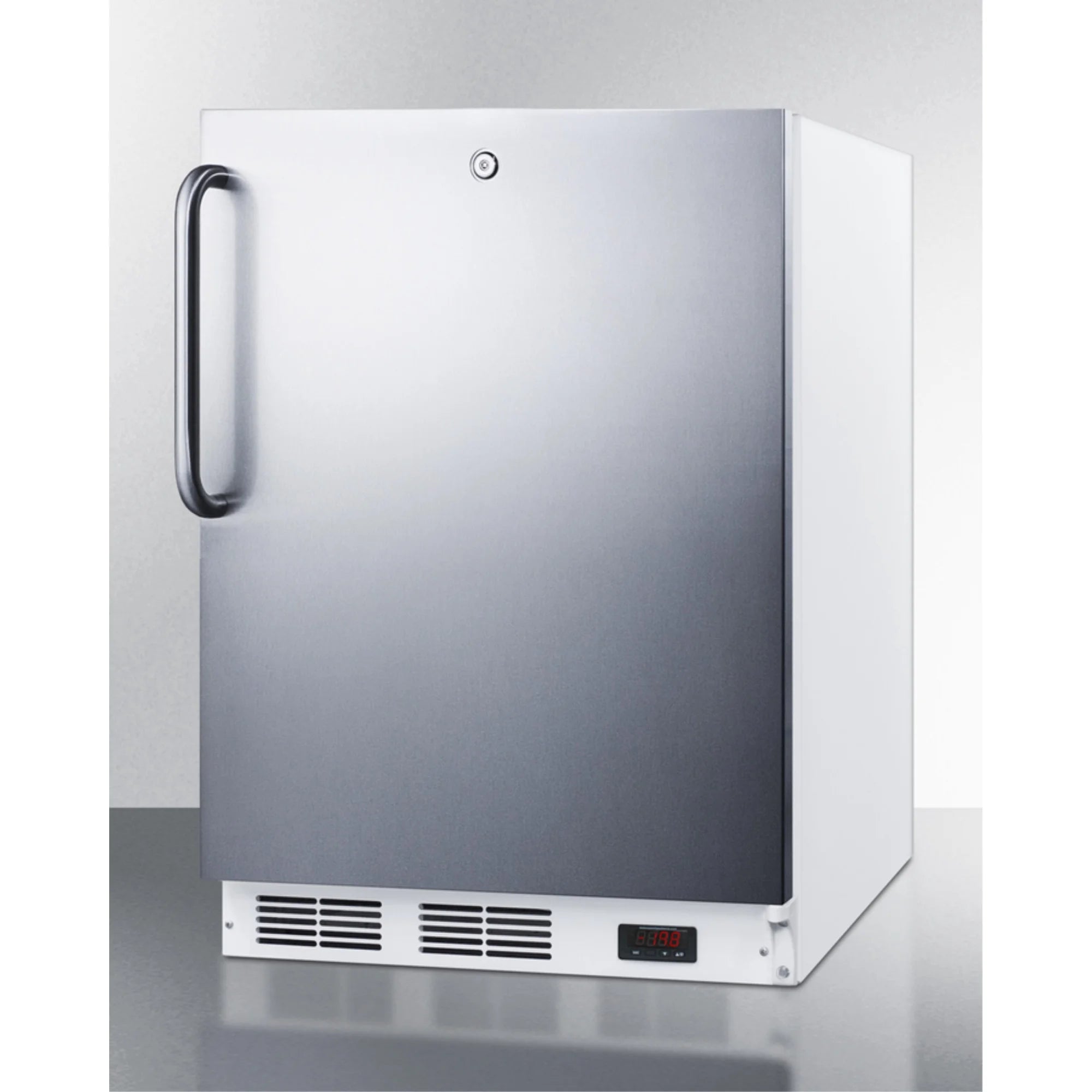 24 in. Wide Stainless Steel Manual Defrost Freezer with Lock O73399