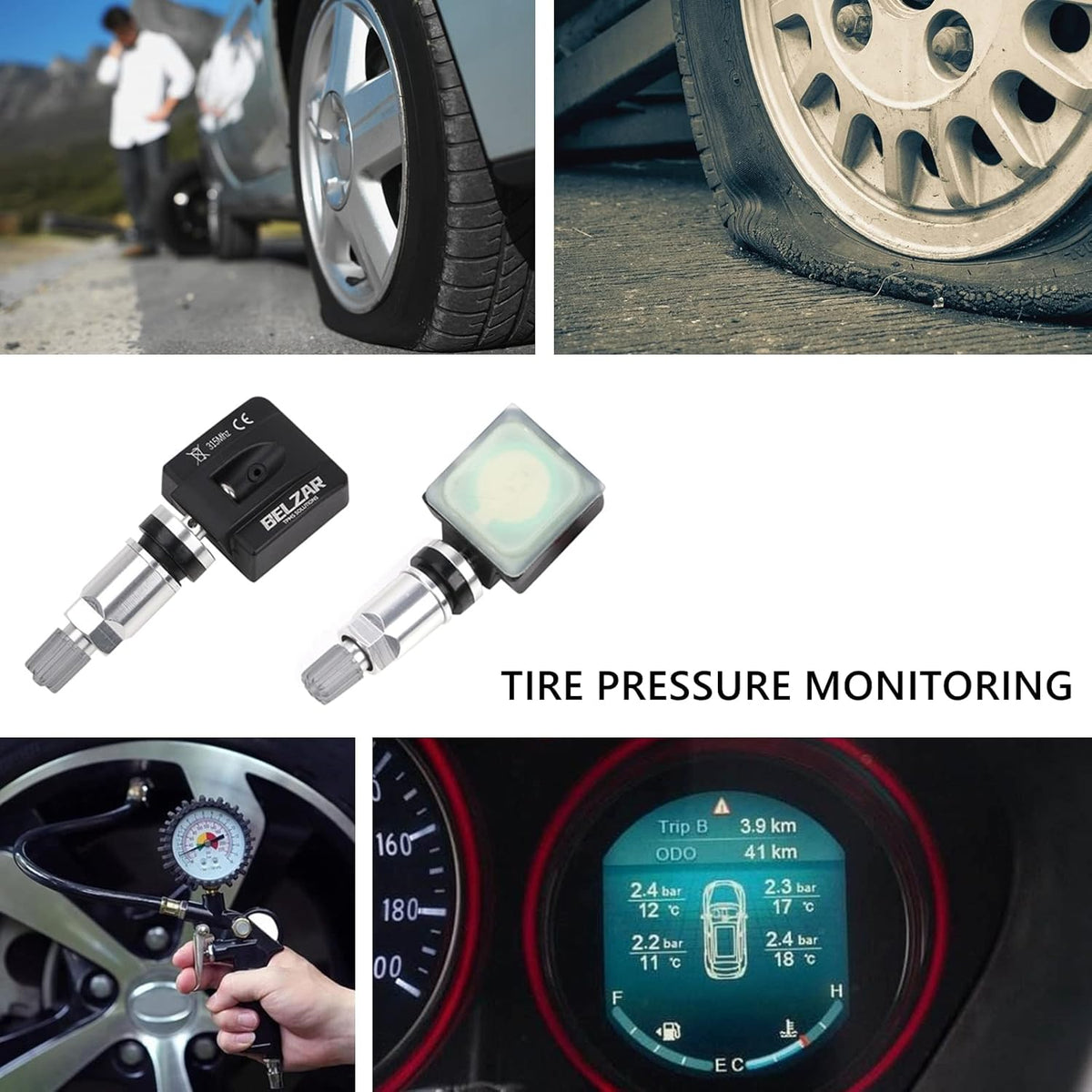 TPMS Preprogrammed 315MHz Sensor Replacement 4 Pack M525581