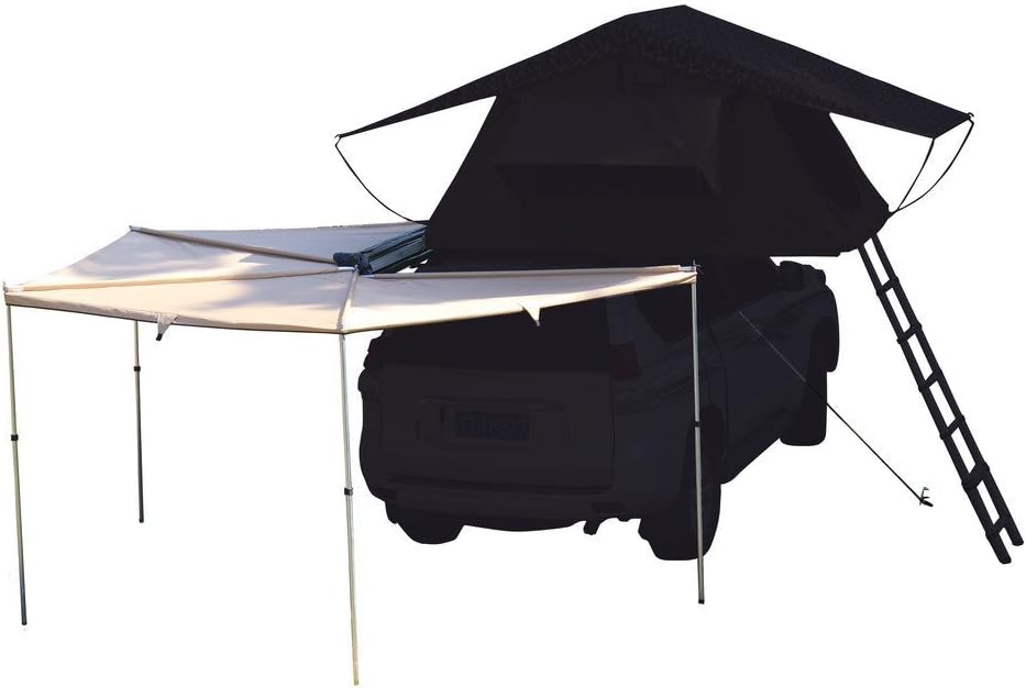 Awning Rooftop Tent Sun Shelter for Vehicle with Roof Rack, Khaki J47488