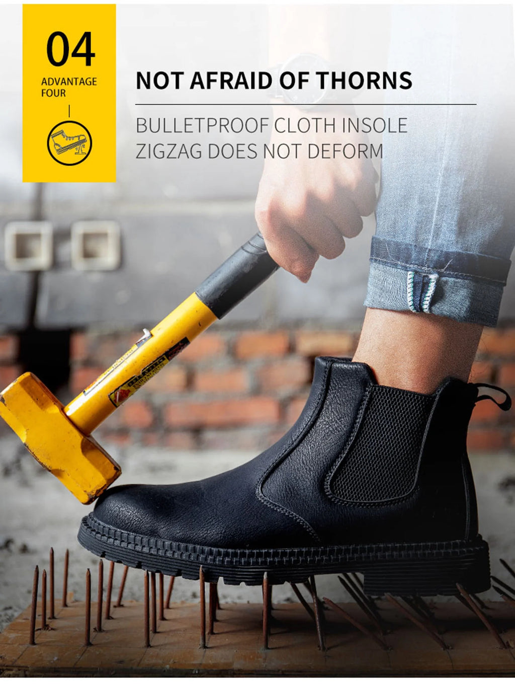 Steel Toe Leather Waterproof Work Boots E887