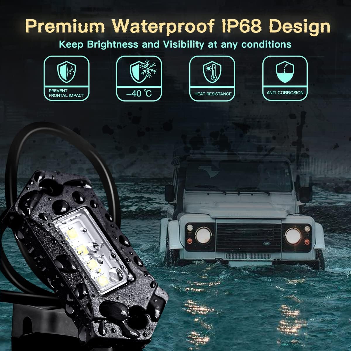 16Pods White LED Rock Lights W439584