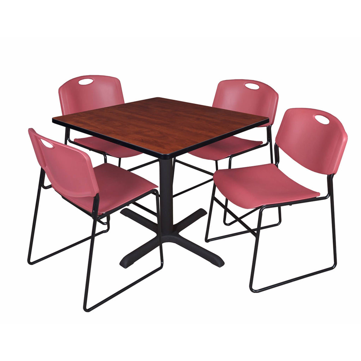 Square Breakroom Table with 4 Stack Chairs H8697