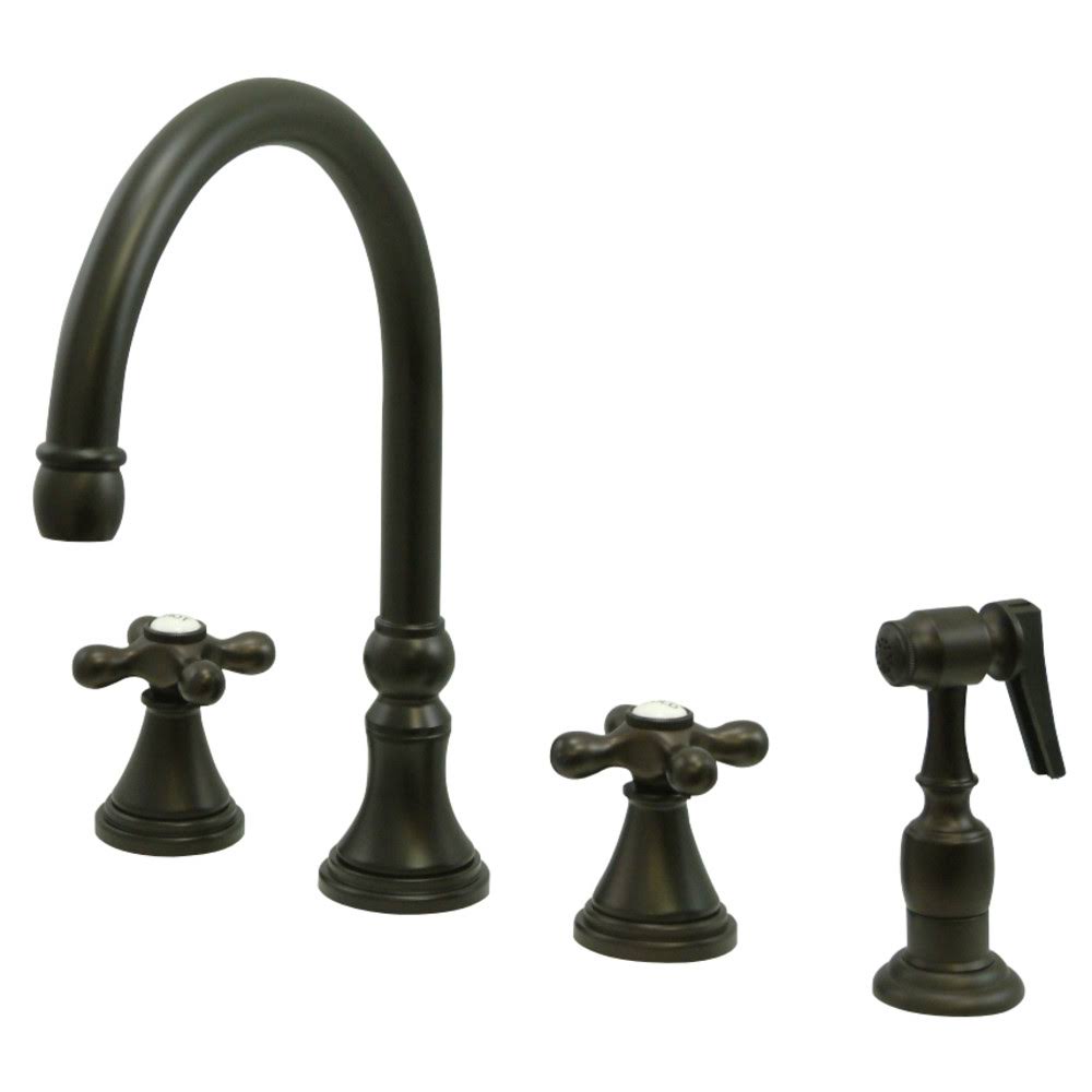 Oil Rubbed Bronze Deck Mount Kitchen Faucet with Brass Sprayer O845