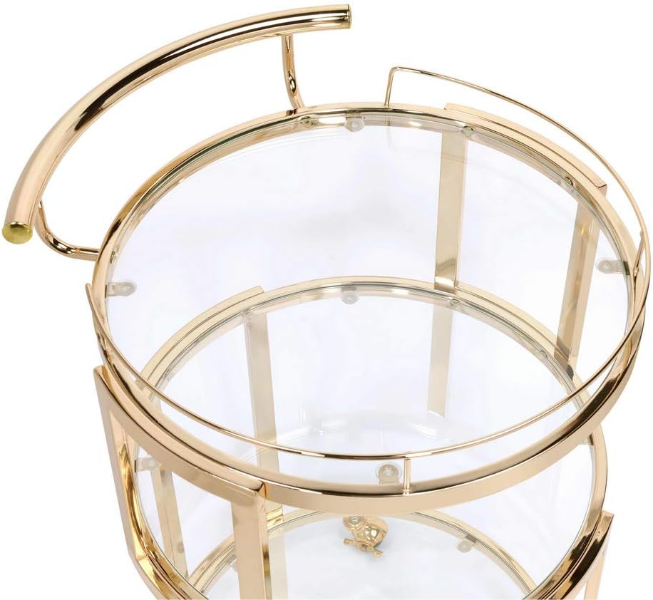 Gold & Clear Glass Cart E827