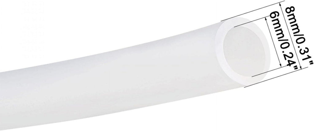 Translucent Silicone Rubber Tubing, 6mm ID, 8mm OD, 16.4' V66292