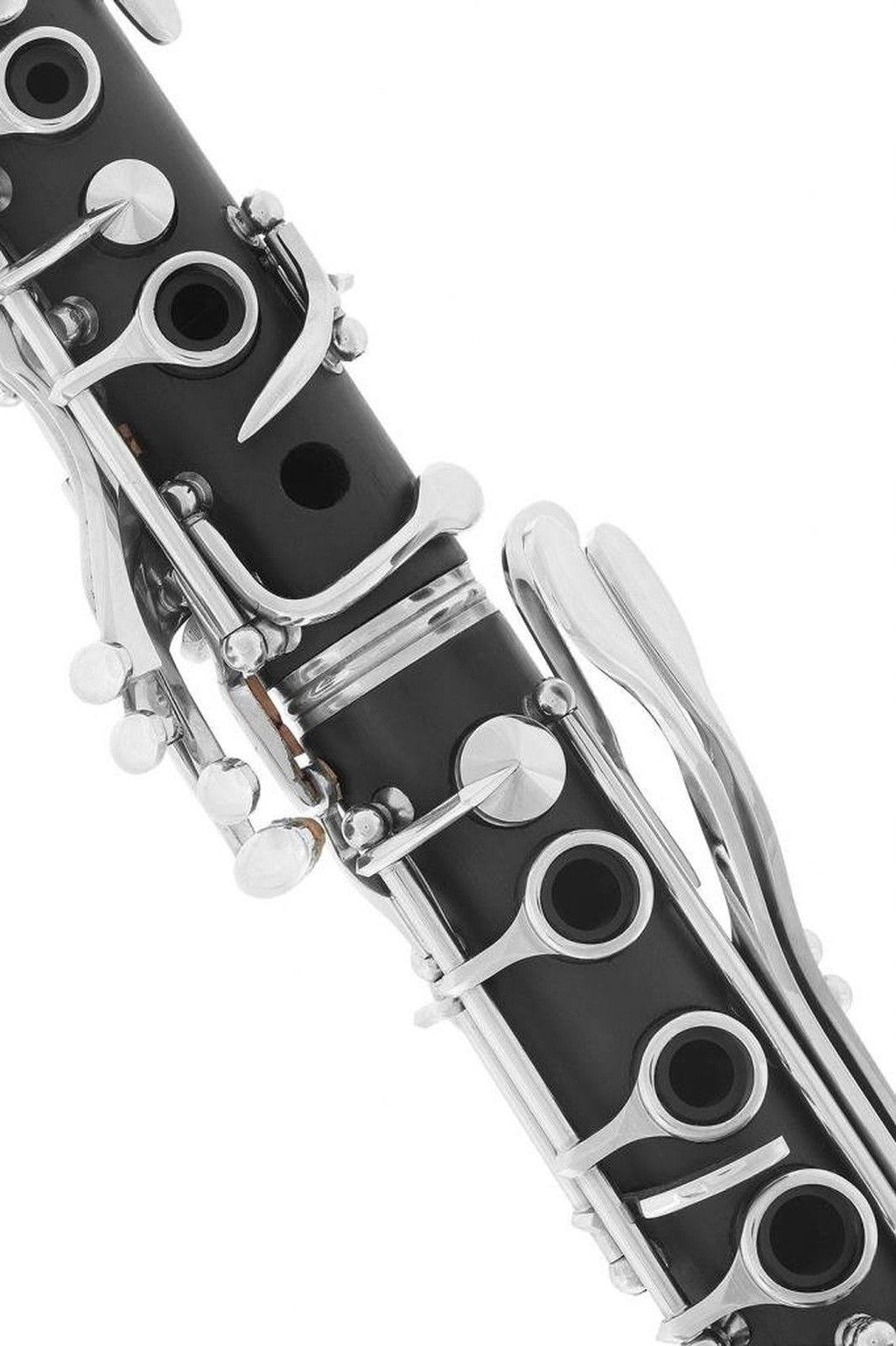 Black Ebonite Silver Keys Bb Clarinet with 11 Reeds Case Care Kit E64790