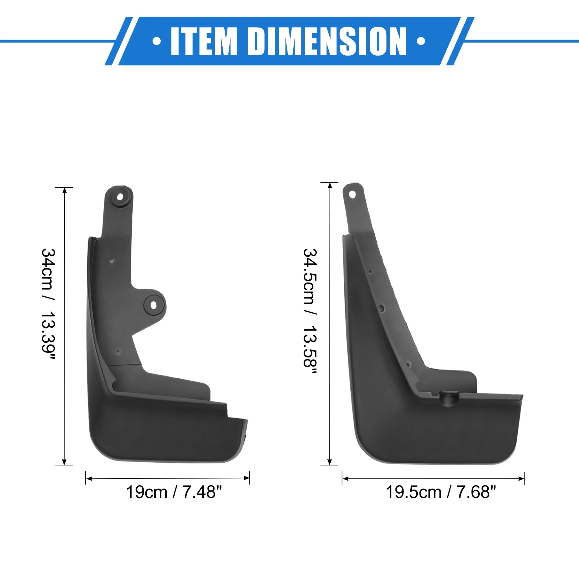 Black Plastic Front and Rear Splash Guards for Mazda CX-30 O201822