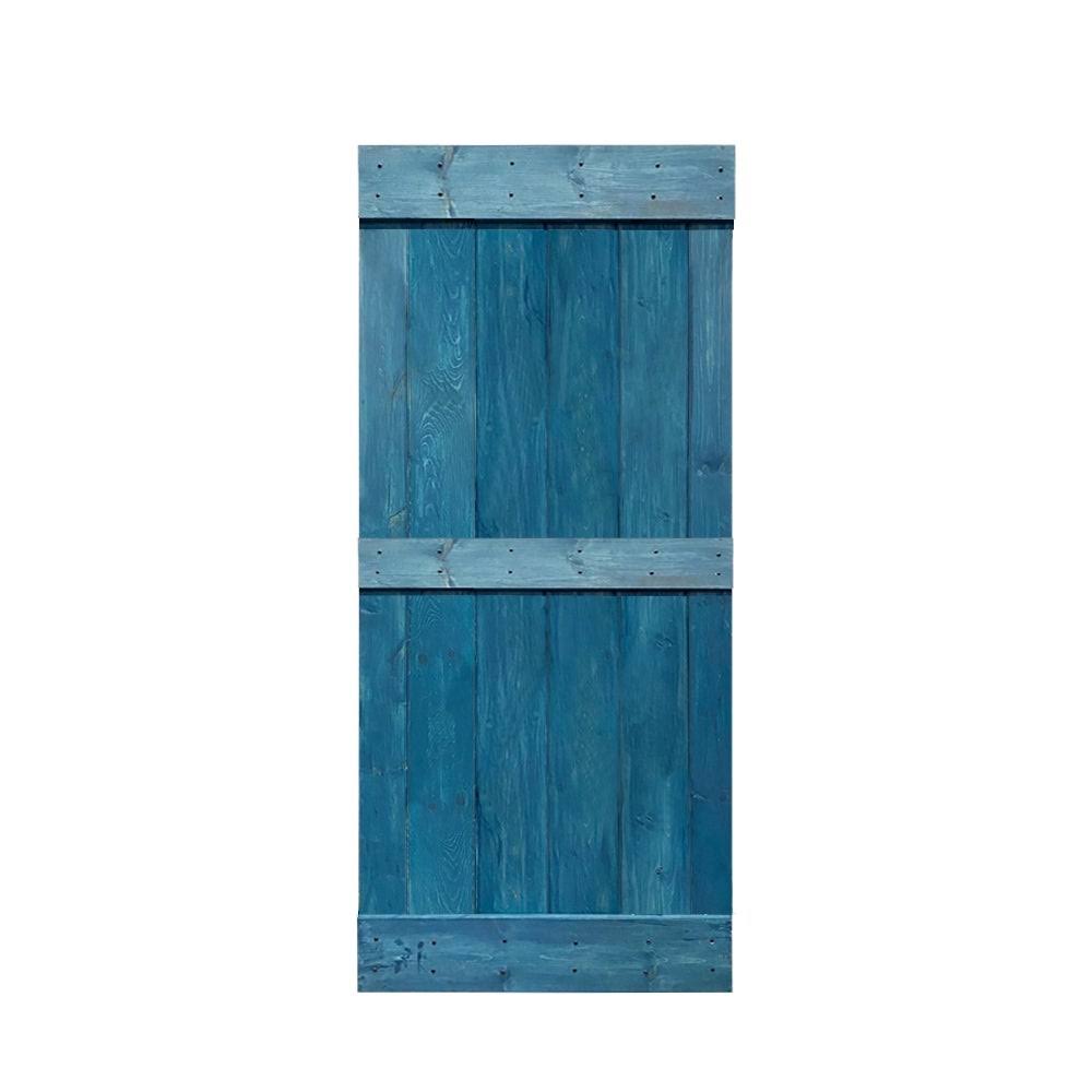 Sage Green Solid Wood Interior Sliding Barn Door V16026