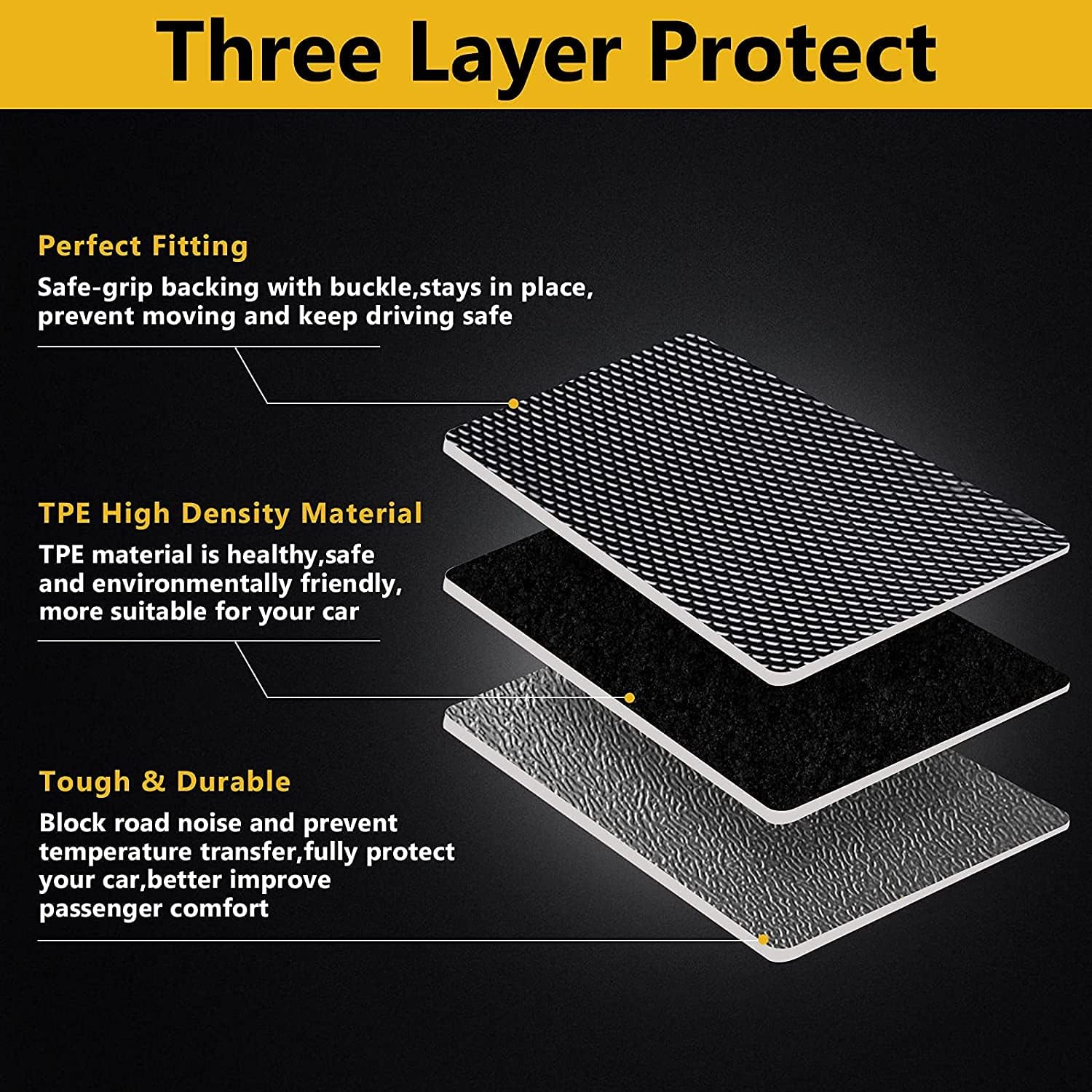 Heavy Duty Trunk Liner for Chevrolet Tracker 2014-2018, 3D Anti-Slip Pack of 2 J223