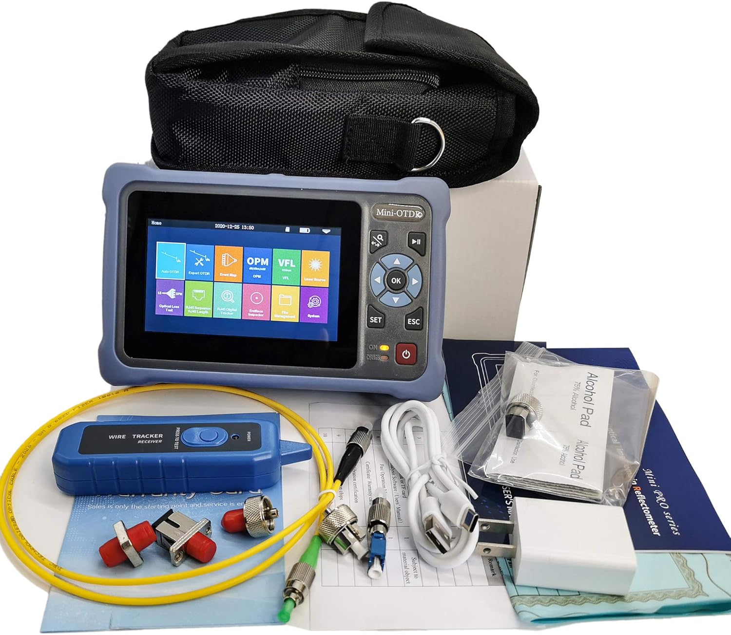 Mini-Pro Single Mode OTDR 1310/1550nm 26/24dB 4.3 inches Touch Screen Optical Network Tester H36911