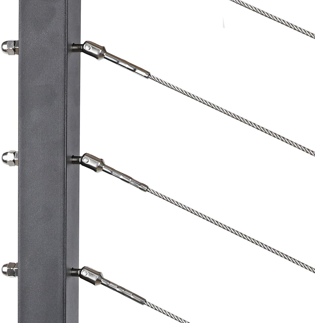 1/8 Inch T316 Stainless Steel Adjustable Cable Railing Kit for 1.5 Inch Metal Post, 20 Pack F1242
