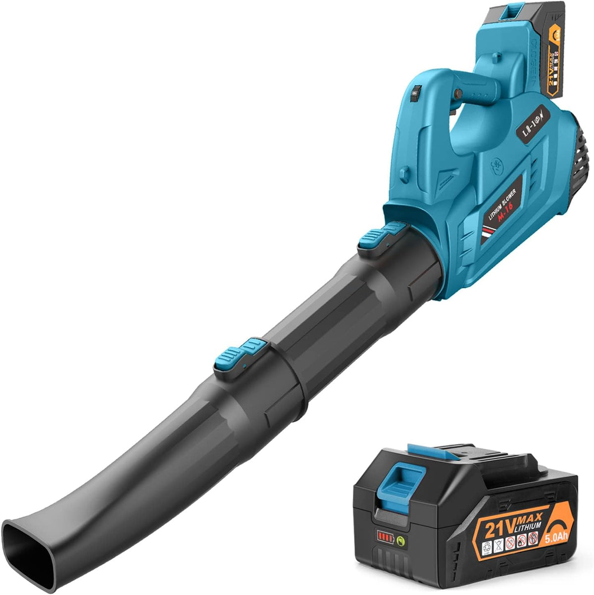 Cordless Electric Leaf Blower with 5.0Ah Battery and Fast Charger J57068