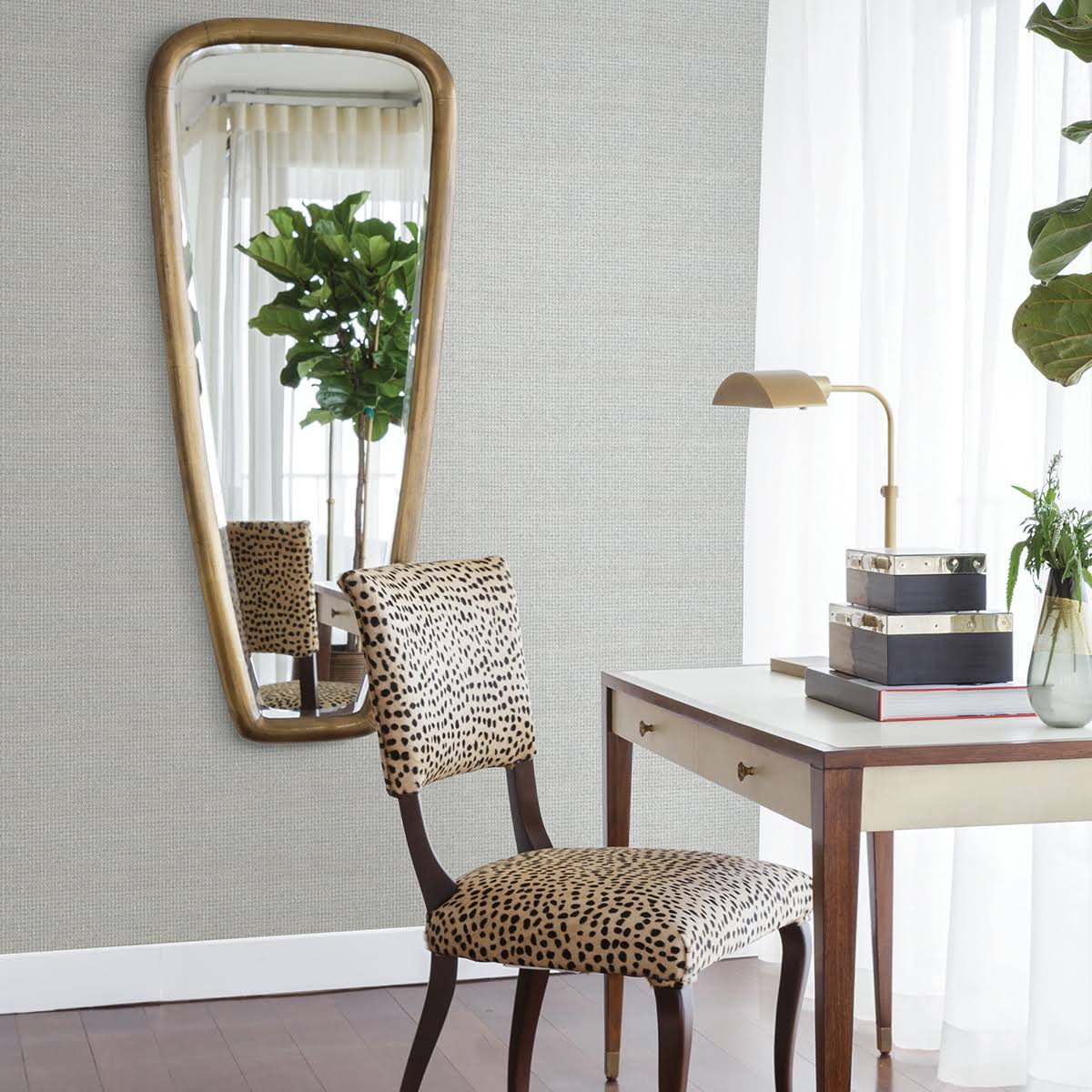Grey Grasscloth Wallpaper S822736