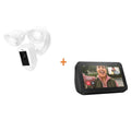 Wired Outdoor Wi-Fi Security Camera with Motion Activated Floodlight in White with Echo Show 5 in Charcoal G5995