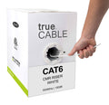 Cat6 Riser CMR 1000ft White Solid Bare Copper 550 MHz 23AWG 4 Pair UTP Bulk Ethernet Cable V742