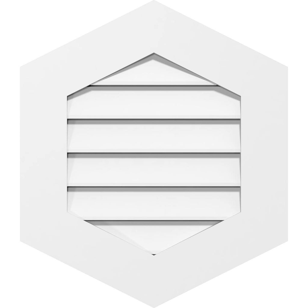 12x22W x 30x22H Vertical Peaked Surface Mount PVC Gable Vent 9/12 Pitch V984