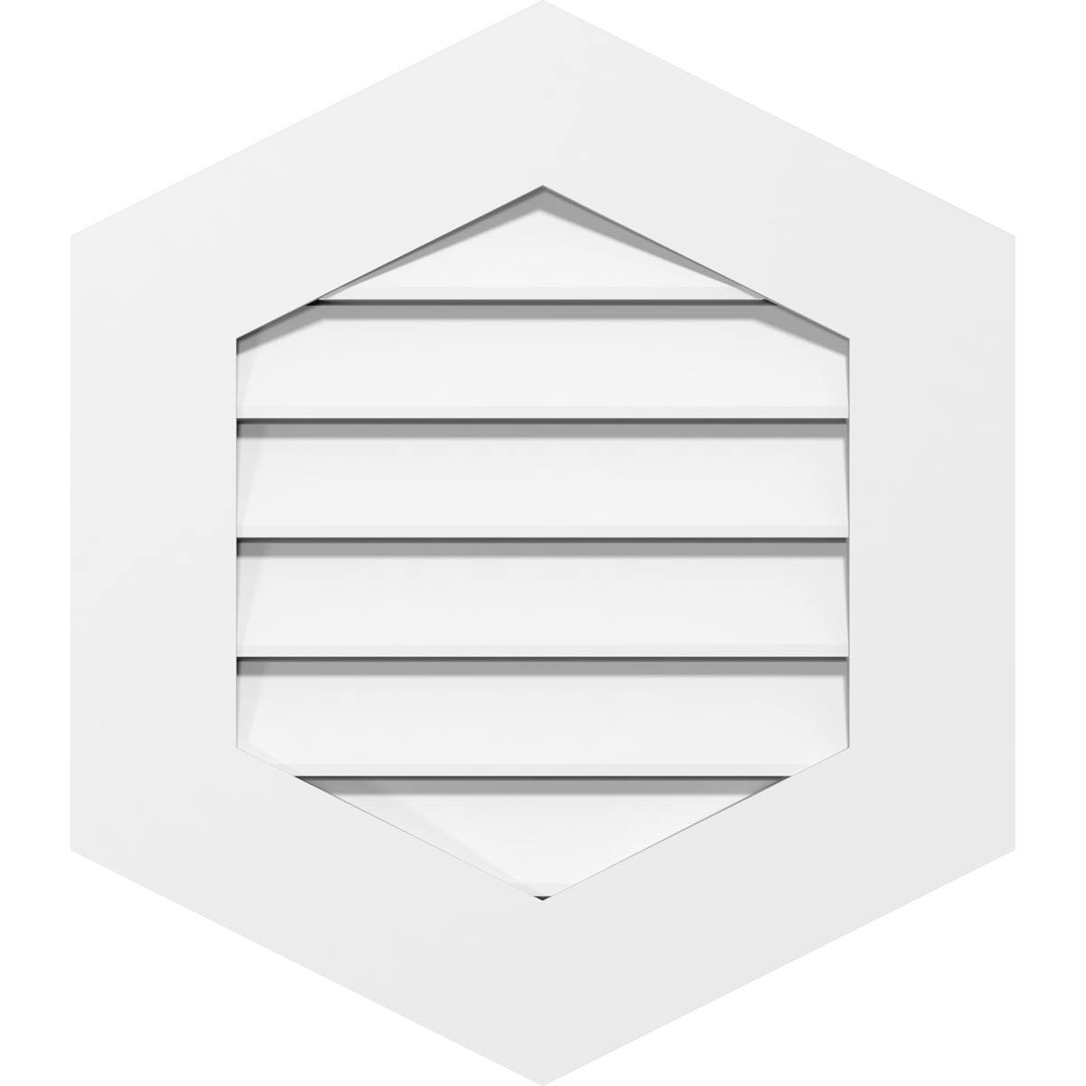 12x22W x 30x22H Vertical Peaked Surface Mount PVC Gable Vent 9/12 Pitch V984