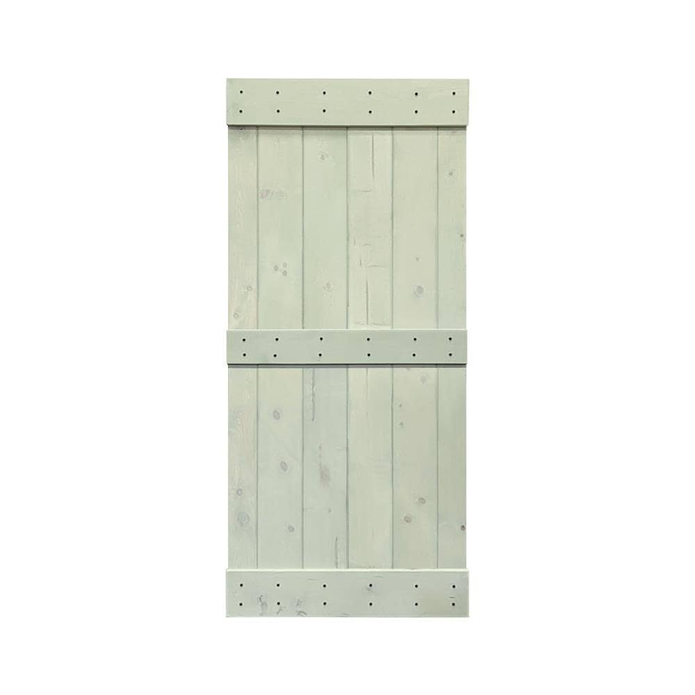 Sage Green Solid Wood Interior Sliding Barn Door V16026